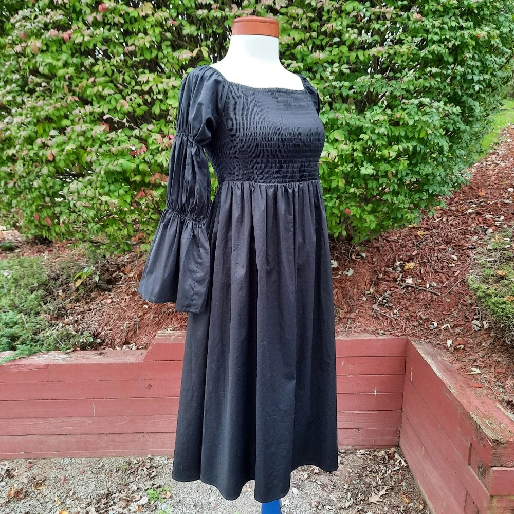 Eloquii Smock Top Off the Shoulder Dress Puff Sleeves Costume Peasant Plus 14 - Picture 5 of 13